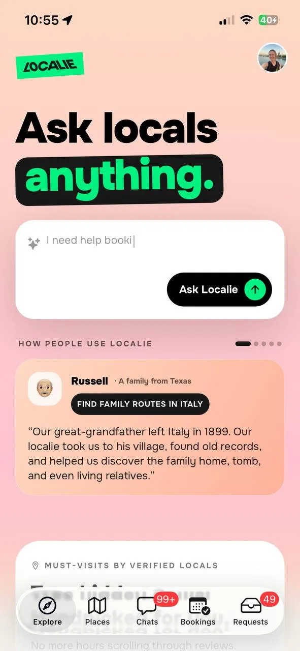 Localie app — ask a localie anything