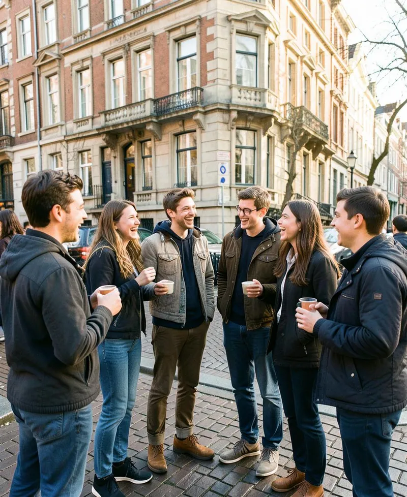 Friends on an Amsterdam street